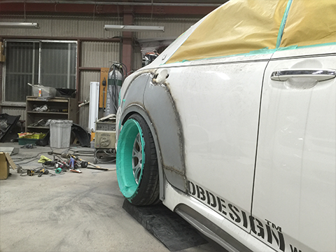 オーバーフェンダー加工（ビフォー）